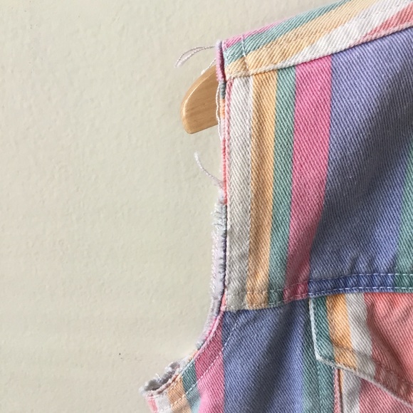Vintage Pastel Striped Denim Vest - Picture 3 of 6